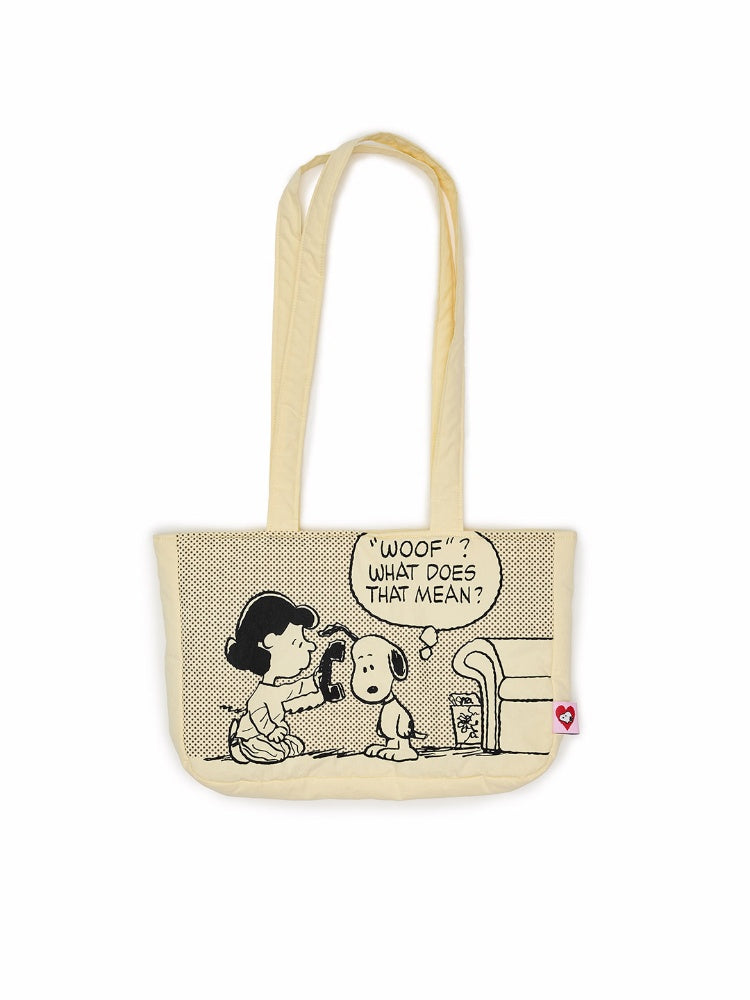 1JINN STUDIOxSNOOPY Collaboration Printed Cotton Shoulder Bag【s0000016599】
