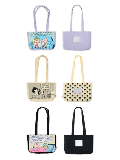 1JINN STUDIOxSNOOPY Collaboration Printed Cotton Shoulder Bag【s0000016599】