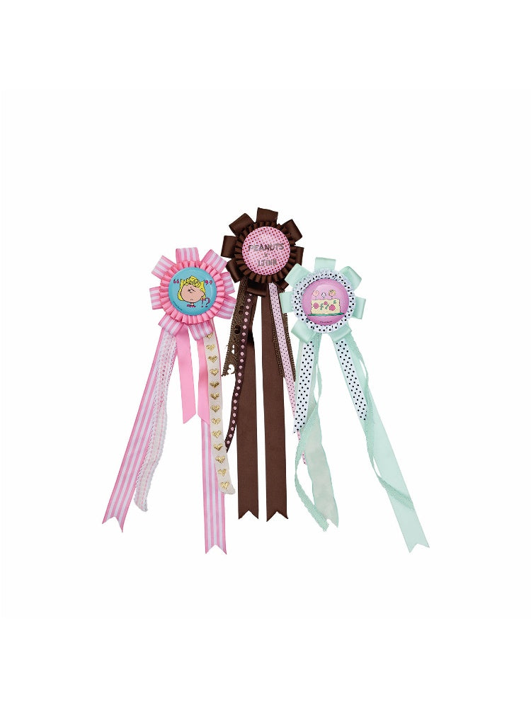 1JINN STUDIOxSNOOPY Collaboration Ribbon Badge Brooch Hair Clips【s0000016600】
