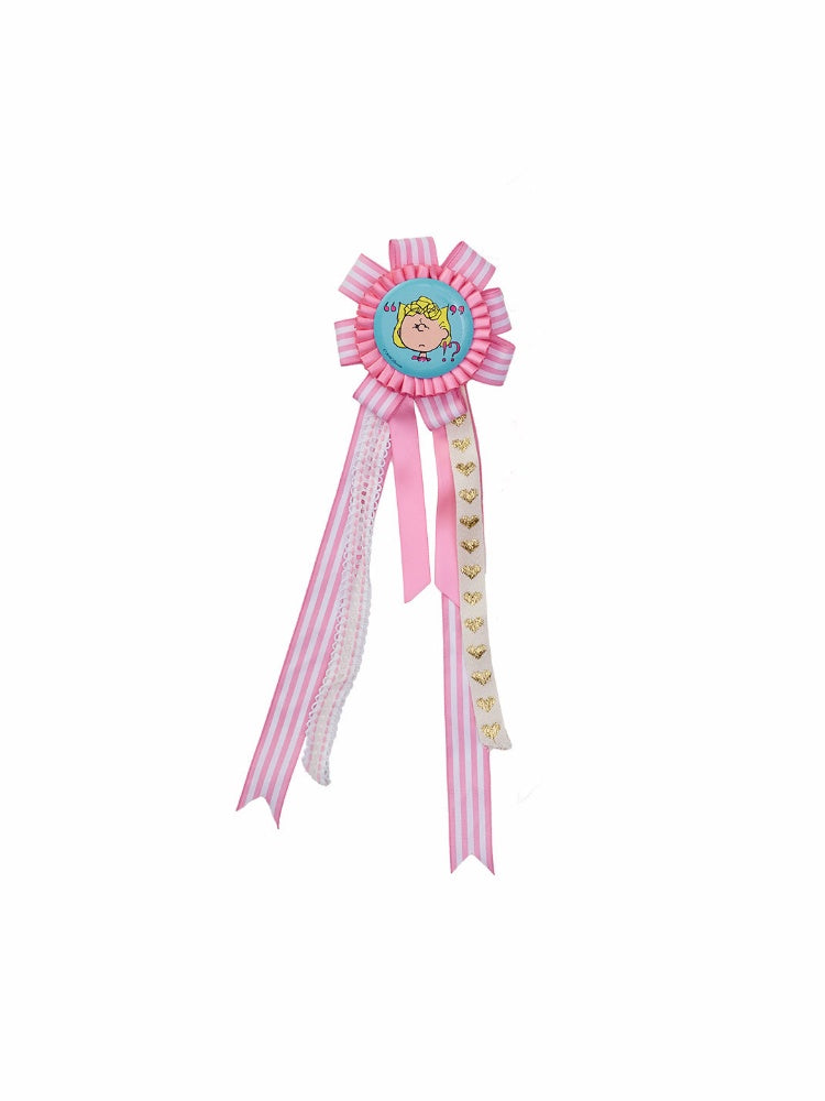 1JINN STUDIOxSNOOPY Collaboration Ribbon Badge Brooch Hair Clips【s0000016600】
