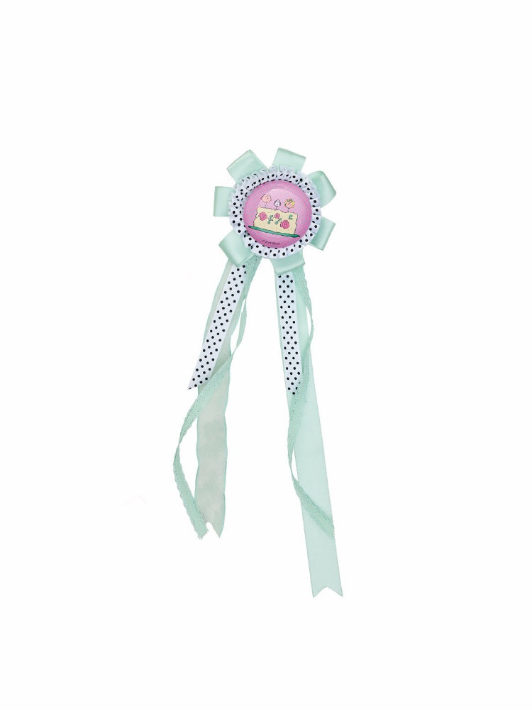 1JINN STUDIOxSNOOPY Collaboration Ribbon Badge Brooch Hair Clips【s0000016600】