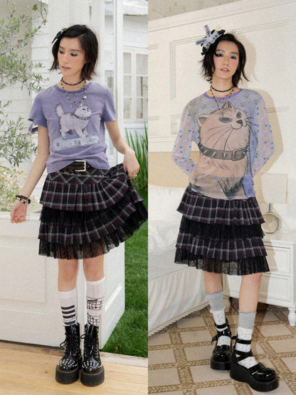 Multi Layered Plaid Short Cake Skirt【s0000016740】
