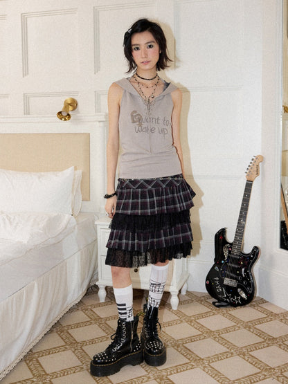 Multi Layered Plaid Short Cake Skirt【s0000016740】