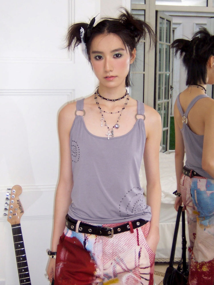 Metal Ring Rhinestone Camisole【s0000016750】