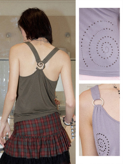 Metal Ring Rhinestone Camisole【s0000016750】