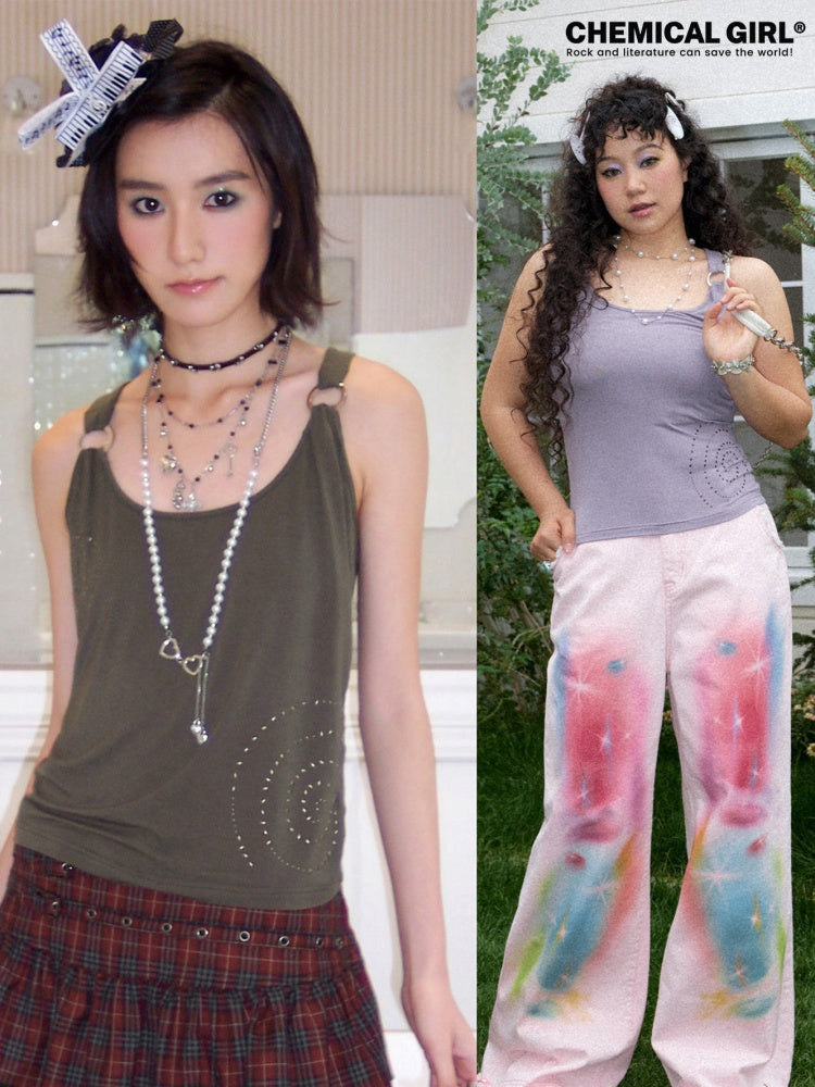 Metal Ring Rhinestone Camisole【s0000016750】