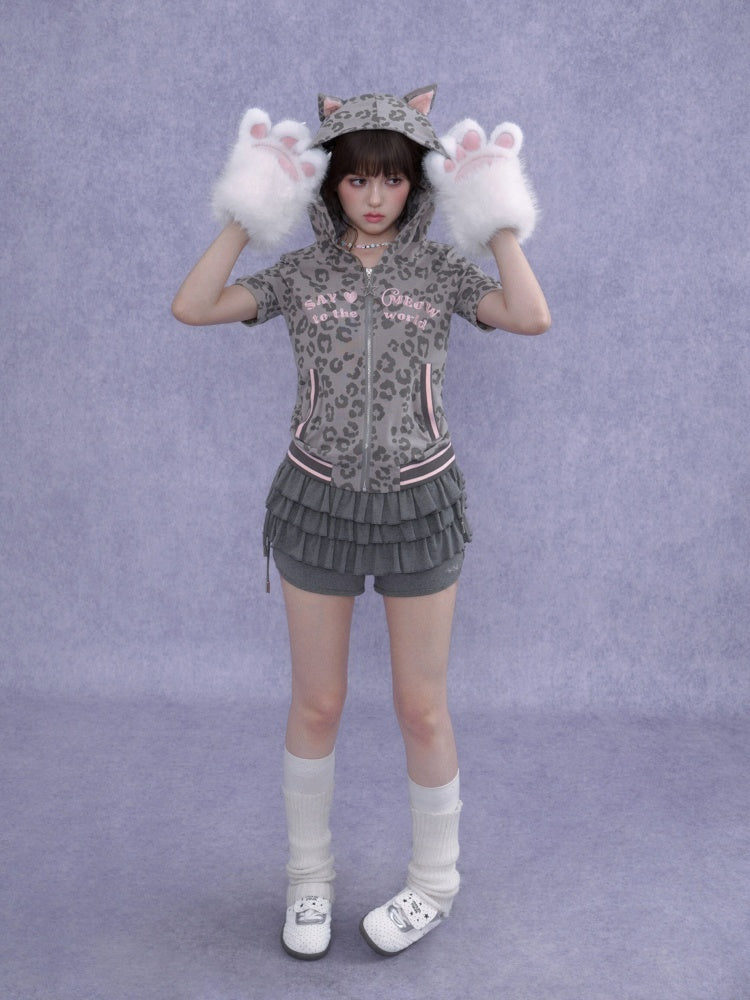 Pink Leopard Cat Ear Hooded【s0000016761】 – SCULTURE（エス