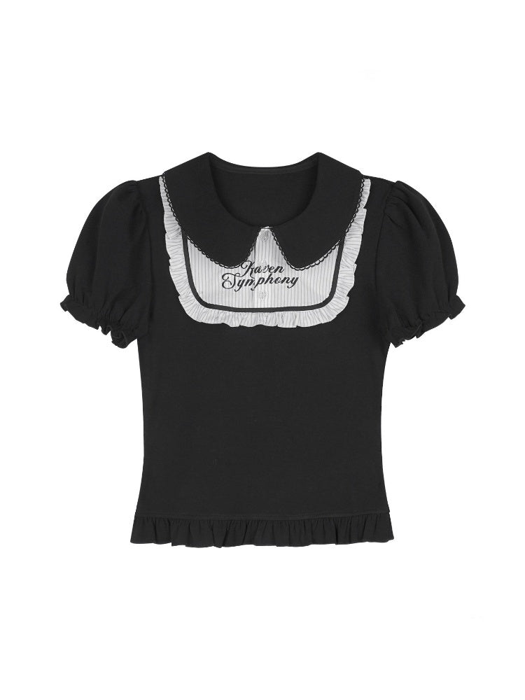 Dark Doll Collar Short Sleeve T-Shirt & Cake Skirt【s0000016762】