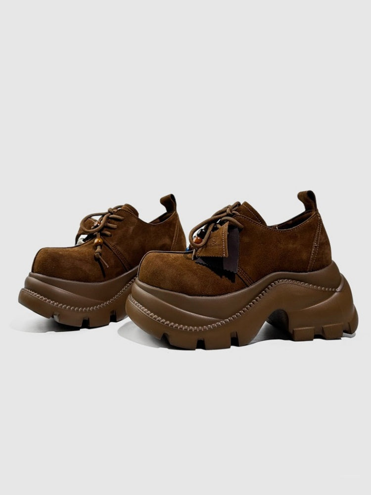 Colorful Beads Lace-Up Chunky Platform Sneakers【s0000016764】