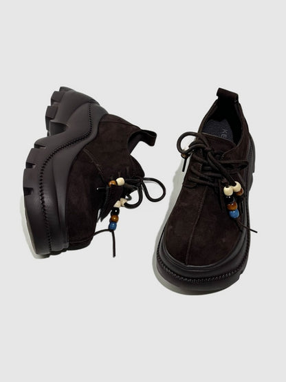 Colorful Beads Lace-Up Chunky Platform Sneakers【s0000016764】