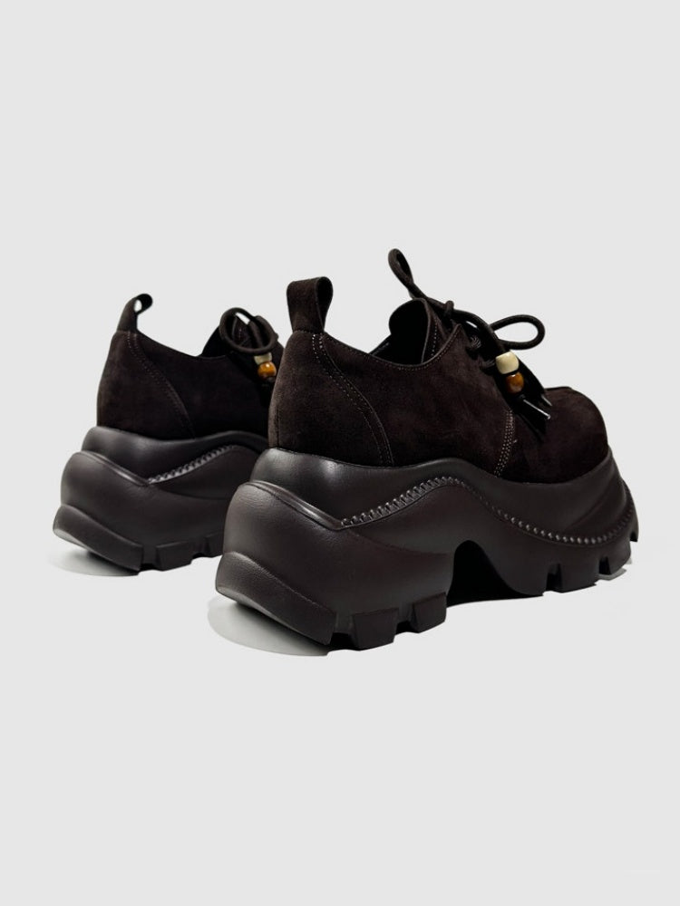 Colorful Beads Lace-Up Chunky Platform Sneakers【s0000016764】