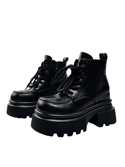 British Style Vintage Chunky Platform Lace-Up Ankle Boots【s0000016768】