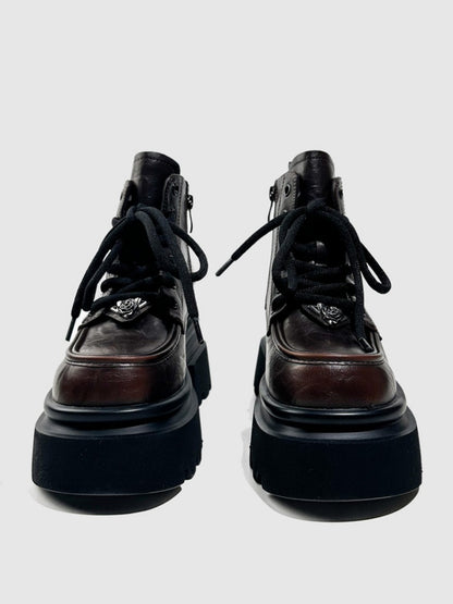 British Style Vintage Chunky Platform Lace-Up Ankle Boots【s0000016768】