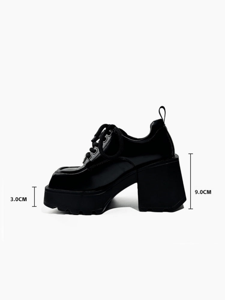 Chunky Platform Lace-Up Oxford Shoes【s0000016769】