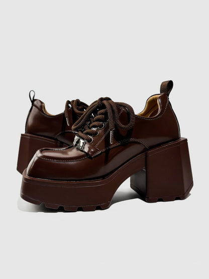 Chunky Platform Lace-Up Oxford Shoes【s0000016769】