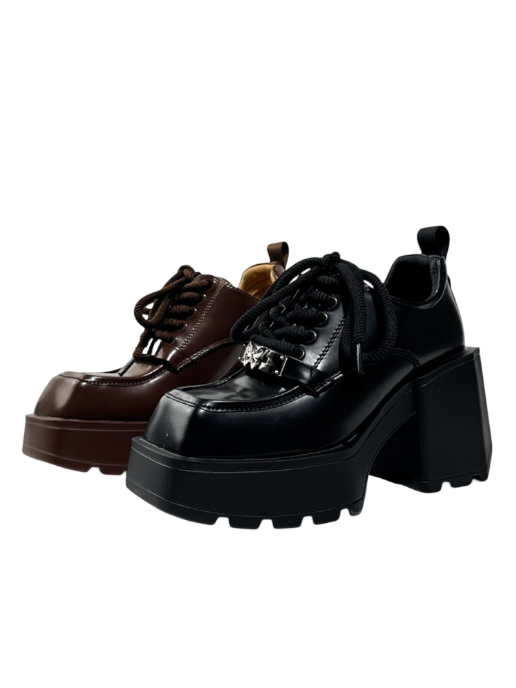 Chunky Platform Lace-Up Oxford Shoes【s0000016769】