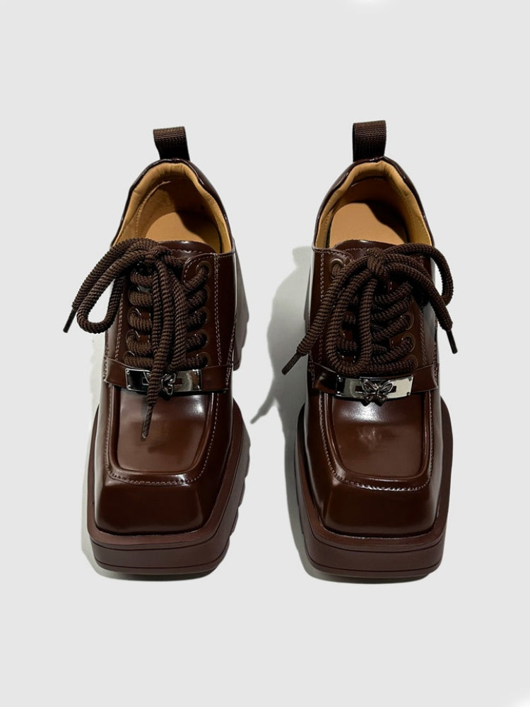 Chunky Platform Lace-Up Oxford Shoes【s0000016769】