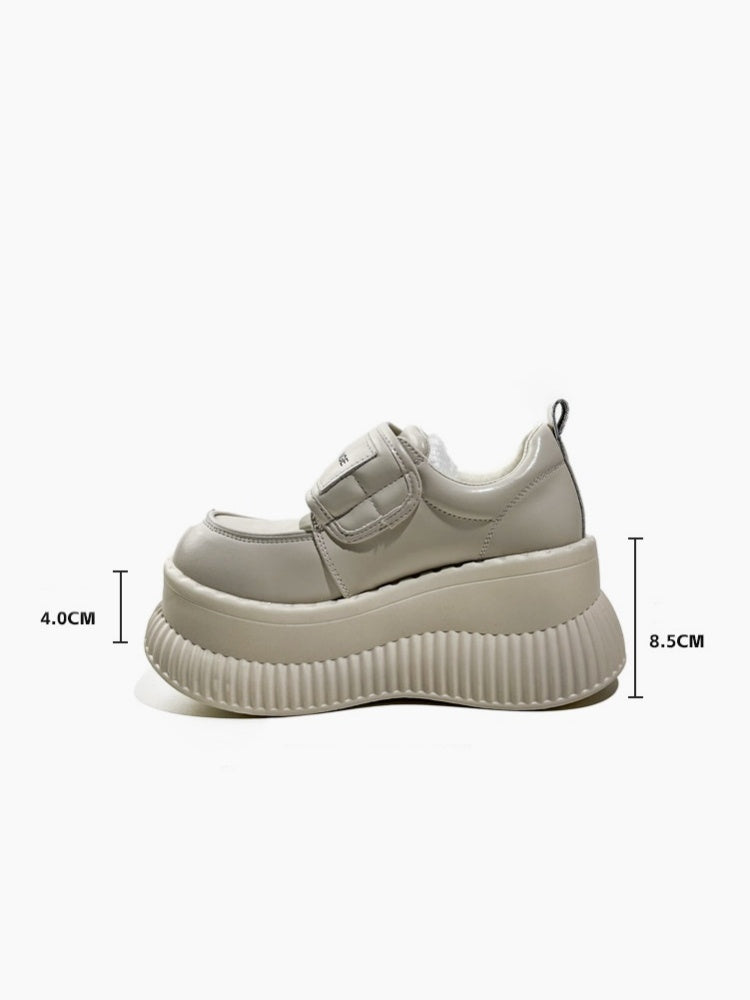 Modern Ridge Sole Design Chunky Platform Velcro Loafers【s0000016770】