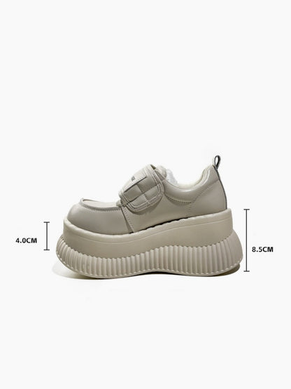 Modern Ridge Sole Design Chunky Platform Velcro Loafers【s0000016770】