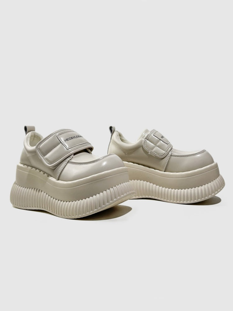 Modern Ridge Sole Design Chunky Platform Velcro Loafers【s0000016770】