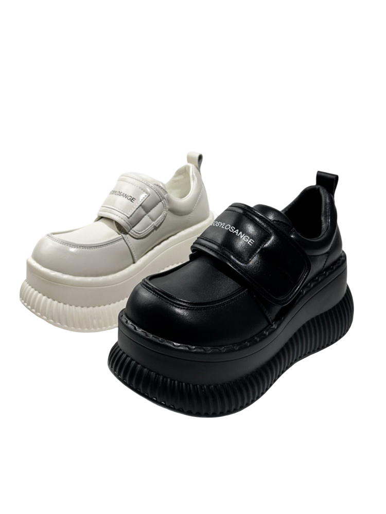 Modern Ridge Sole Design Chunky Platform Velcro Loafers【s0000016770】