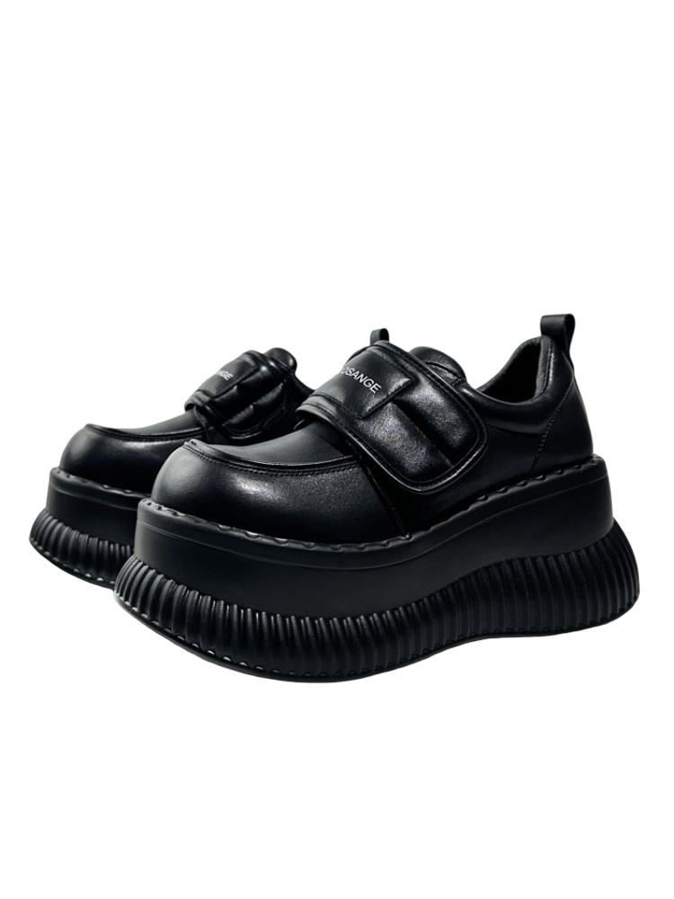 Modern Ridge Sole Design Chunky Platform Velcro Loafers【s0000016770】