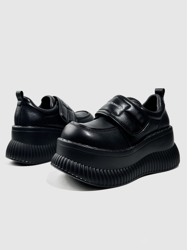 Modern Ridge Sole Design Chunky Platform Velcro Loafers【s0000016770】