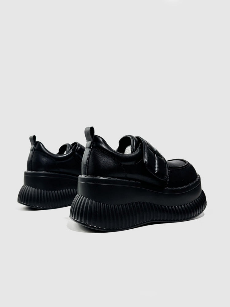 Modern Ridge Sole Design Chunky Platform Velcro Loafers【s0000016770】
