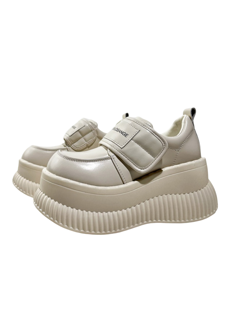 Modern Ridge Sole Design Chunky Platform Velcro Loafers【s0000016770】
