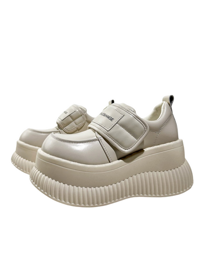 Modern Ridge Sole Design Chunky Platform Velcro Loafers【s0000016770】