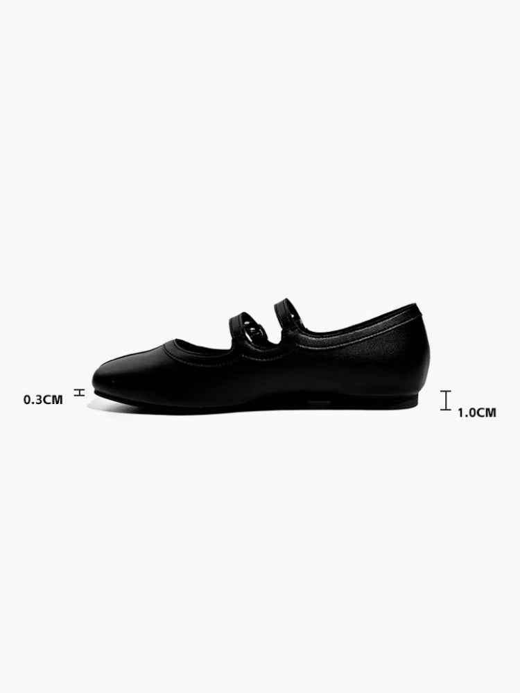 French Mary Jane Double Strap Flat Ballet Shoes【s0000016772】