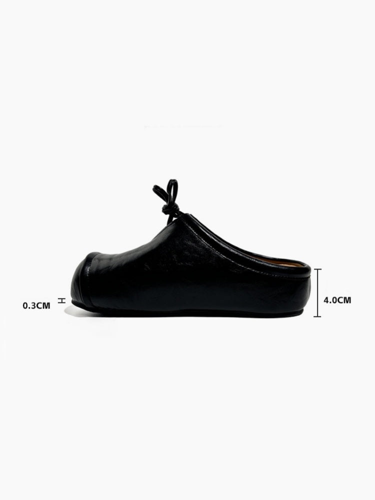 British Platform Round Toe Bow Slip-On【s0000016773】