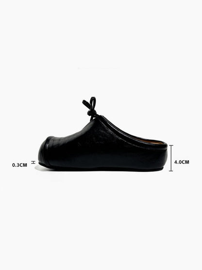British Platform Round Toe Bow Slip-On【s0000016773】