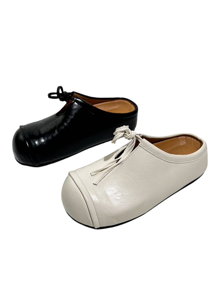 British Platform Round Toe Bow Slip-On【s0000016773】