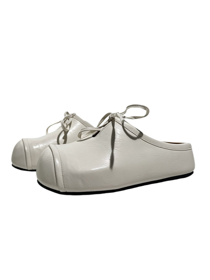British Platform Round Toe Bow Slip-On【s0000016773】