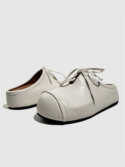 British Platform Round Toe Bow Slip-On【s0000016773】