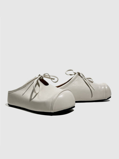 British Platform Round Toe Bow Slip-On【s0000016773】