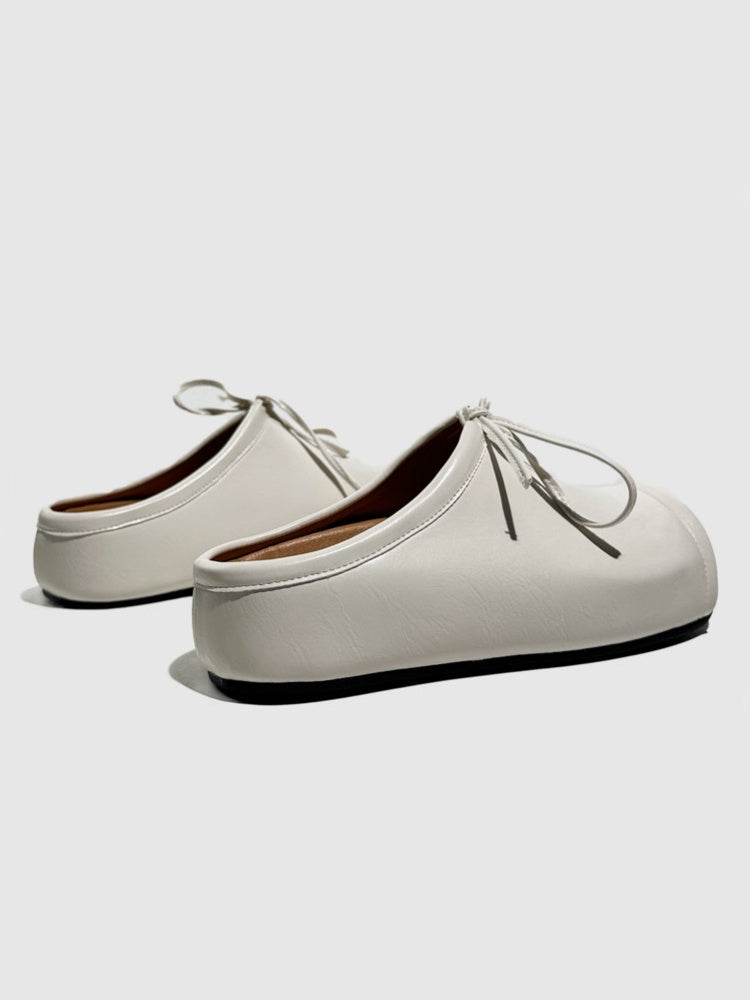 British Platform Round Toe Bow Slip-On【s0000016773】