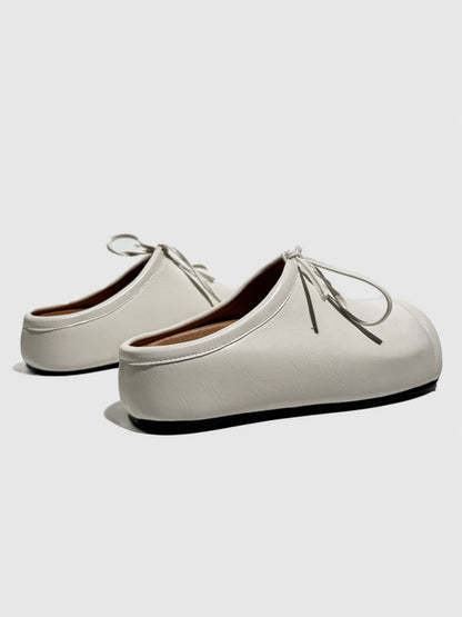 British Platform Round Toe Bow Slip-On【s0000016773】