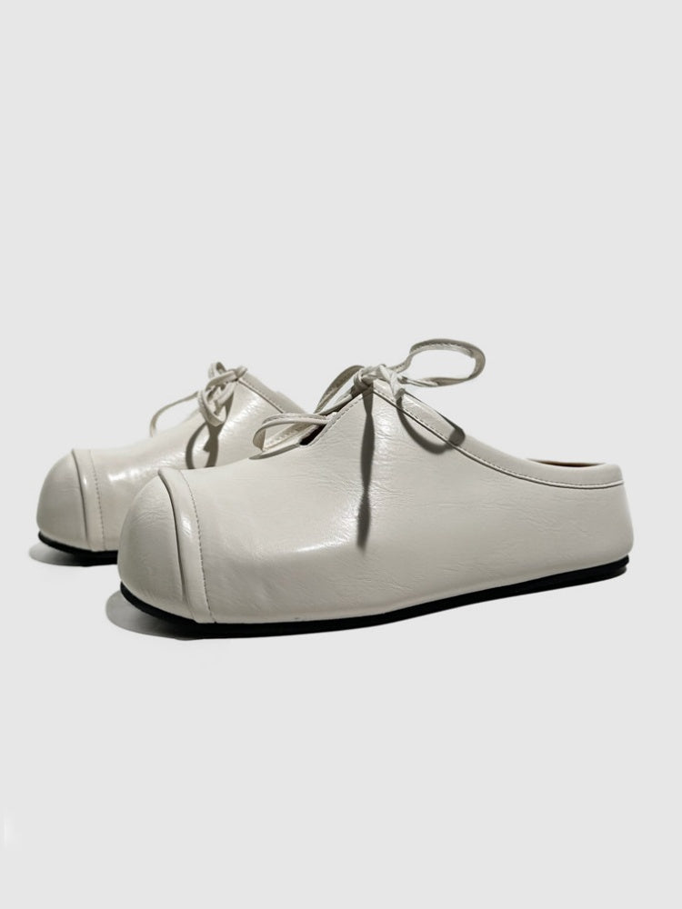 British Platform Round Toe Bow Slip-On【s0000016773】