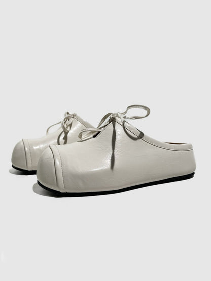 British Platform Round Toe Bow Slip-On【s0000016773】