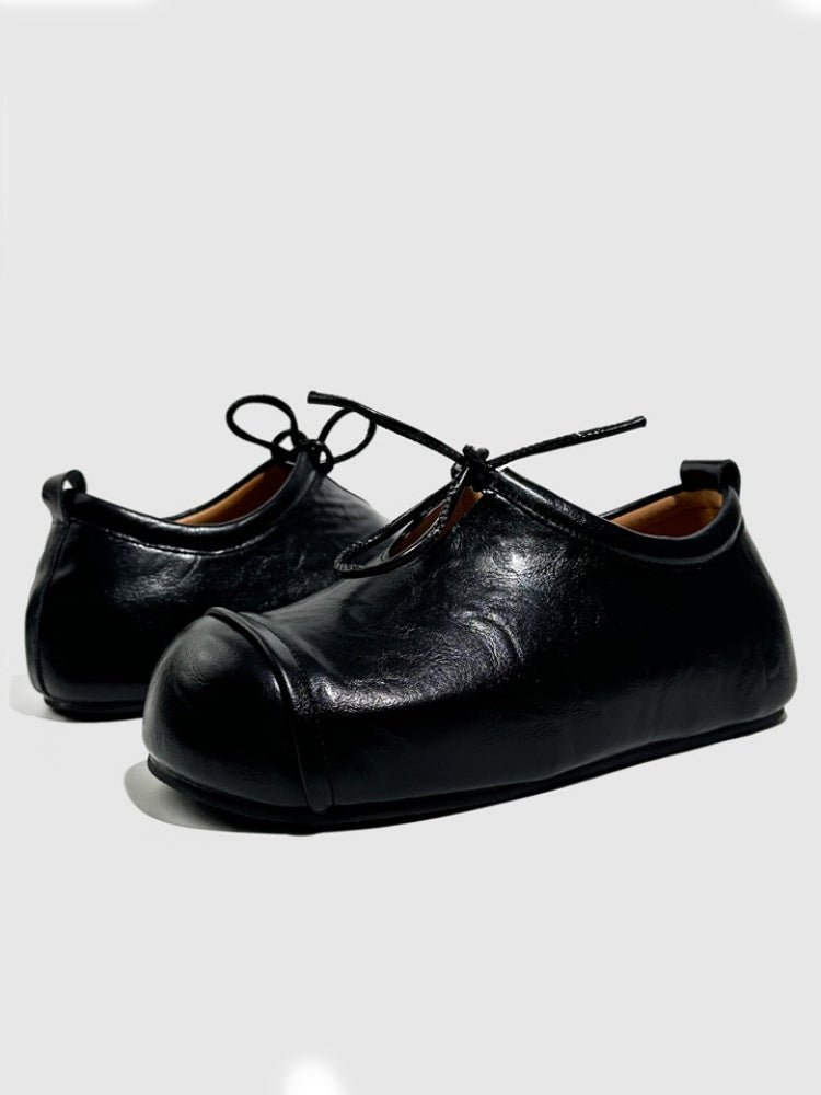 Wrapped Toe High End Platform Lace-Up Leather Loafers【s0000016774】