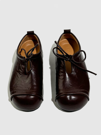 Wrapped Toe High End Platform Lace-Up Leather Loafers【s0000016774】