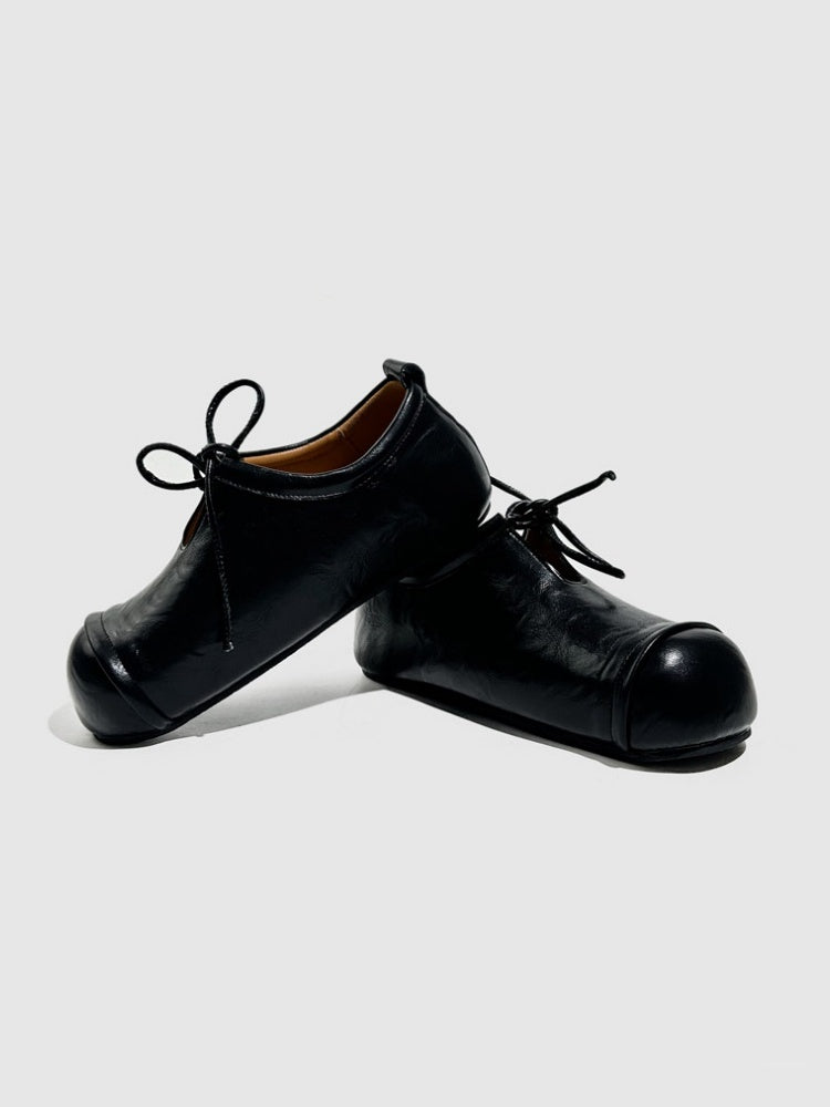 Wrapped Toe High End Platform Lace-Up Leather Loafers【s0000016774】
