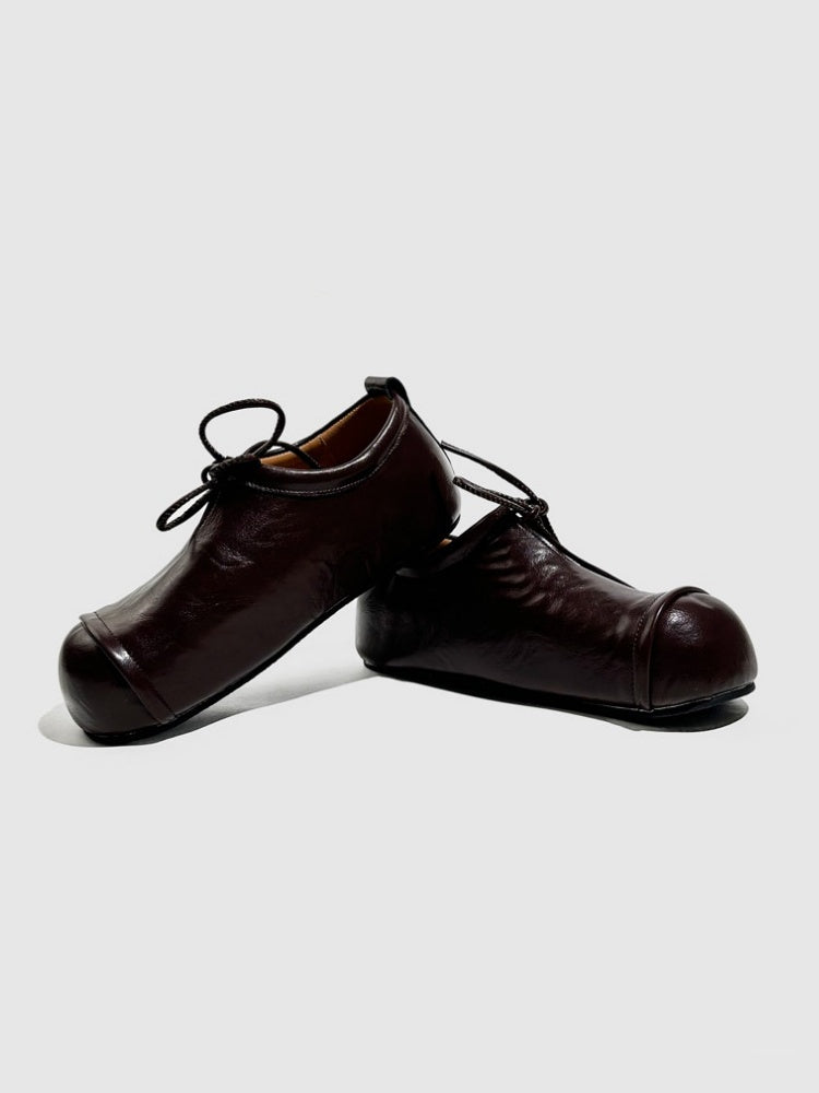 Wrapped Toe High End Platform Lace-Up Leather Loafers【s0000016774】
