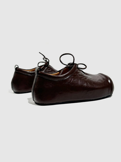 Wrapped Toe High End Platform Lace-Up Leather Loafers【s0000016774】