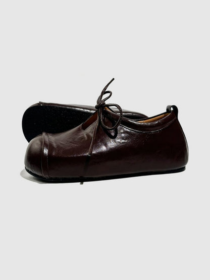 Wrapped Toe High End Platform Lace-Up Leather Loafers【s0000016774】
