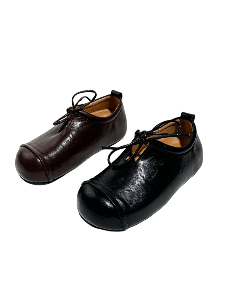 Wrapped Toe High End Platform Lace-Up Leather Loafers【s0000016774】