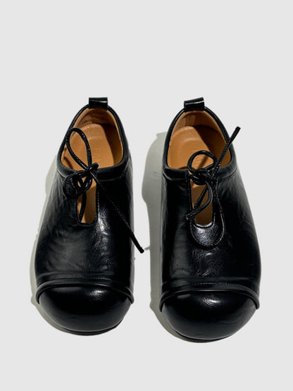 Wrapped Toe High End Platform Lace-Up Leather Loafers【s0000016774】