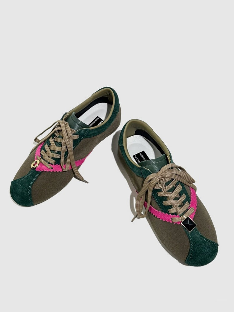 Deconstruct Gold Buckle Color Blocked Training Shoes【s0000016779】
